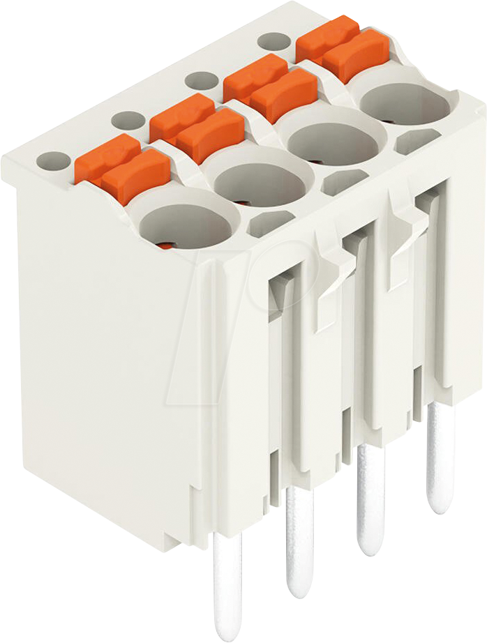 WAGO 2091-1174 - 1-Leiter-THT-Federleiste, gerade, 4-polig, bis 1,5 mm²