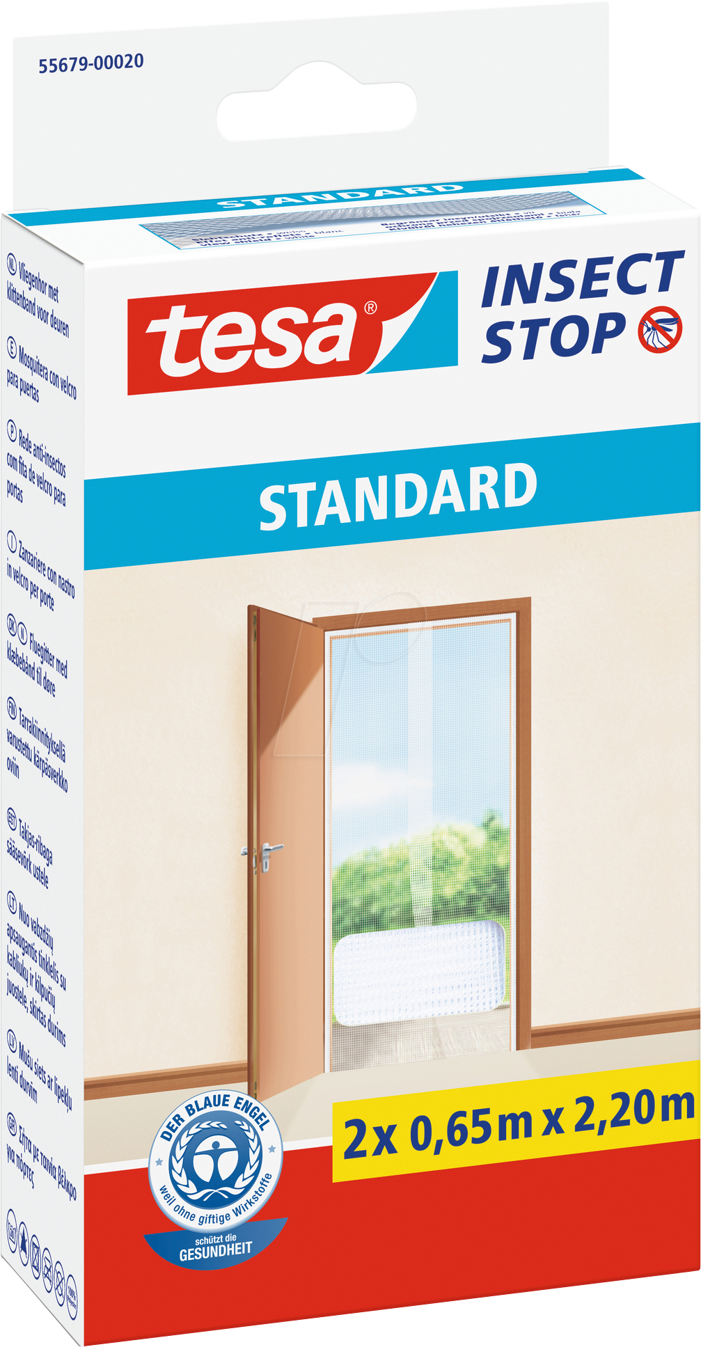 TESA 55679 WS - tesa® Insect Stop, Türen, 2x 0,65 m x 2,20 m, weiß