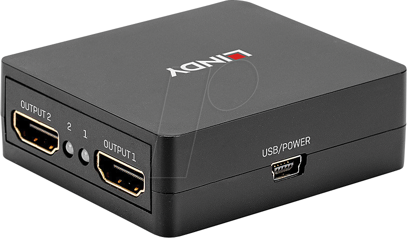 LINDY 38358 - HDMI Splitter, 2 Port, kompakt, 4K 60 Hz