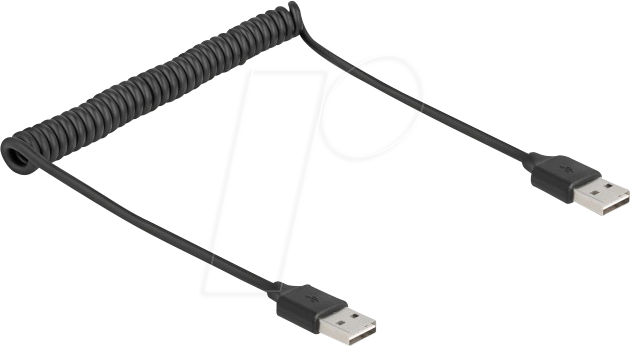 DELOCK 90124 - EASY-USB 2.0 Kabel, A zu A Spiralkabel, 0,5 - 0,8 m