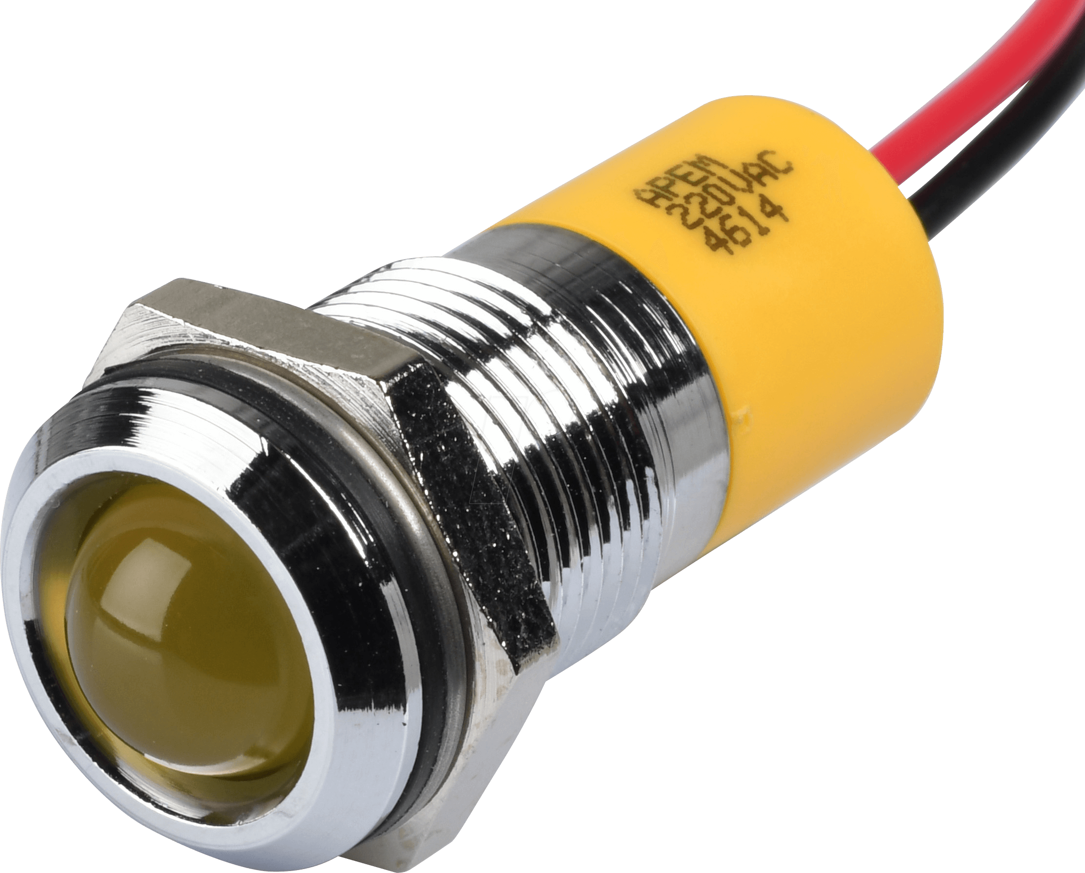 APM Q14P3C Y220E - LED-Signalleuchte, gelb, 220 V, Ø 14 mm, vorstehend, bedrahtet