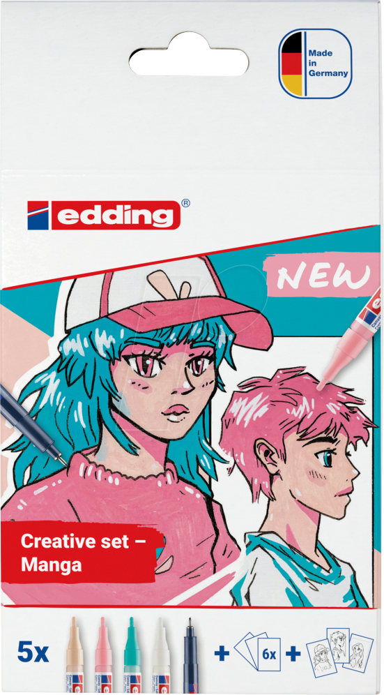EDDING 5300/5M - Acrylmarker, Kreativset Manga, 15-teilig