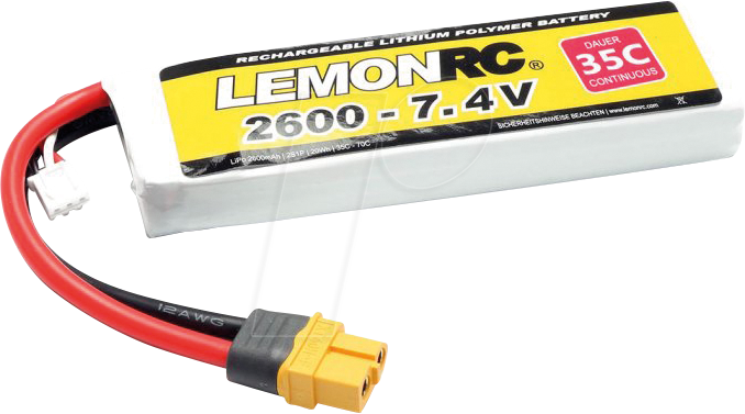 LRC 2S 2600 - LiPo Akku LEMONRC 2600 - 7.4V (35C)