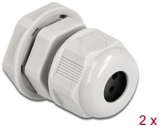 DELOCK 60380 - Kabelverschraubung PG9 für 4x Rundkabel, gr, 2 Stk