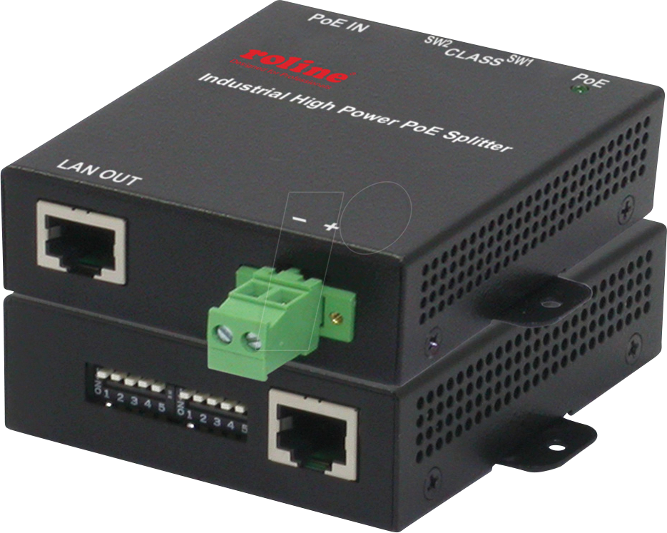 ROLINE 21131173 - Power over Ethernet (PoE+) Gigabit Splitter