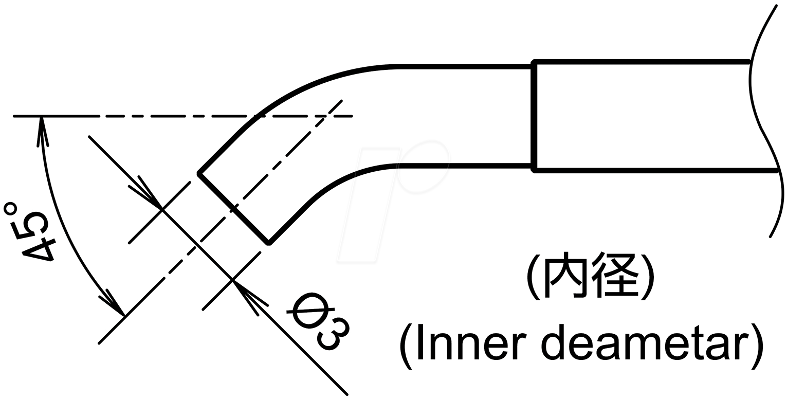 HAK NA01-CB30 - Heißluftdüse, gebogen, NA01-CB30, Ø 3 mm