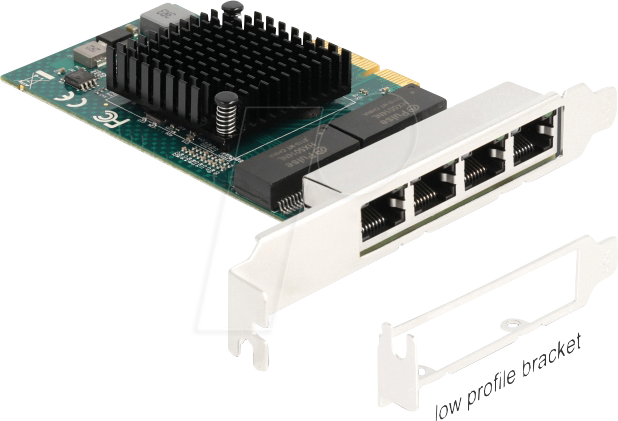 DELOCK 88208 - Netzwerkkarte, PCIe, Gigabit Ethernet, 4x RJ45