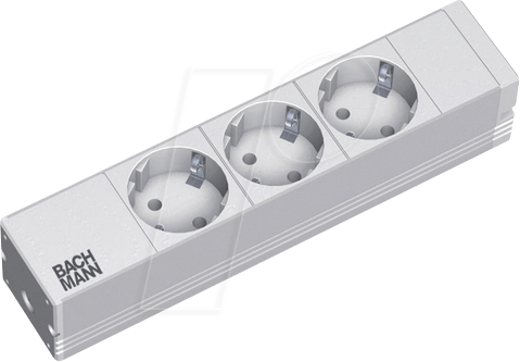 Thumbnail - BACH 333.417 - Steckdosenleiste, 3-fach, Typ F - CEE 7/3, hellgrau