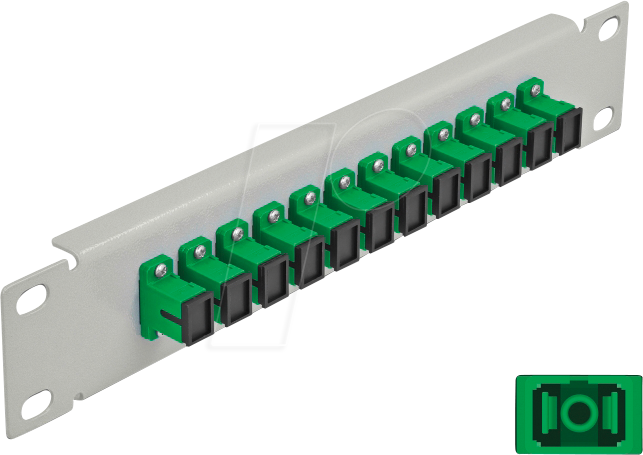 DELOCK 66782 - LWL Patchpanel, 10'', 12-Port, SC Simplex, 1HE, grau