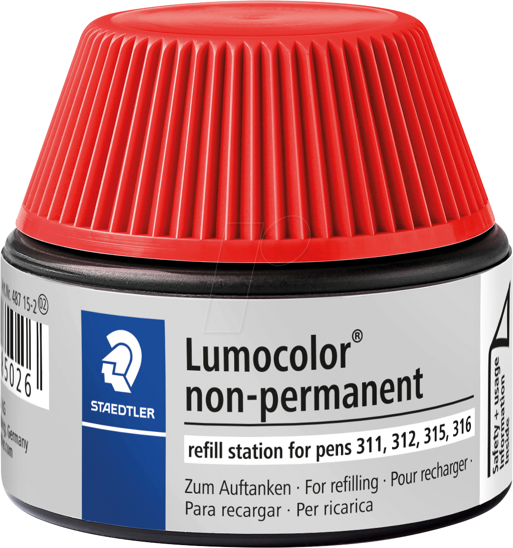 STAEDTLER 487152 - Nachfüllstation, Lumocolor non-permanent Universalstifte, rot