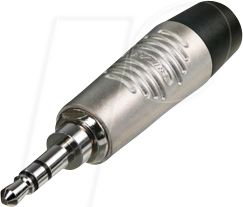 REAN RTP3C - 3,5mm Klinkenstecker stereo 3-polig, vernickeltes Gehäuse