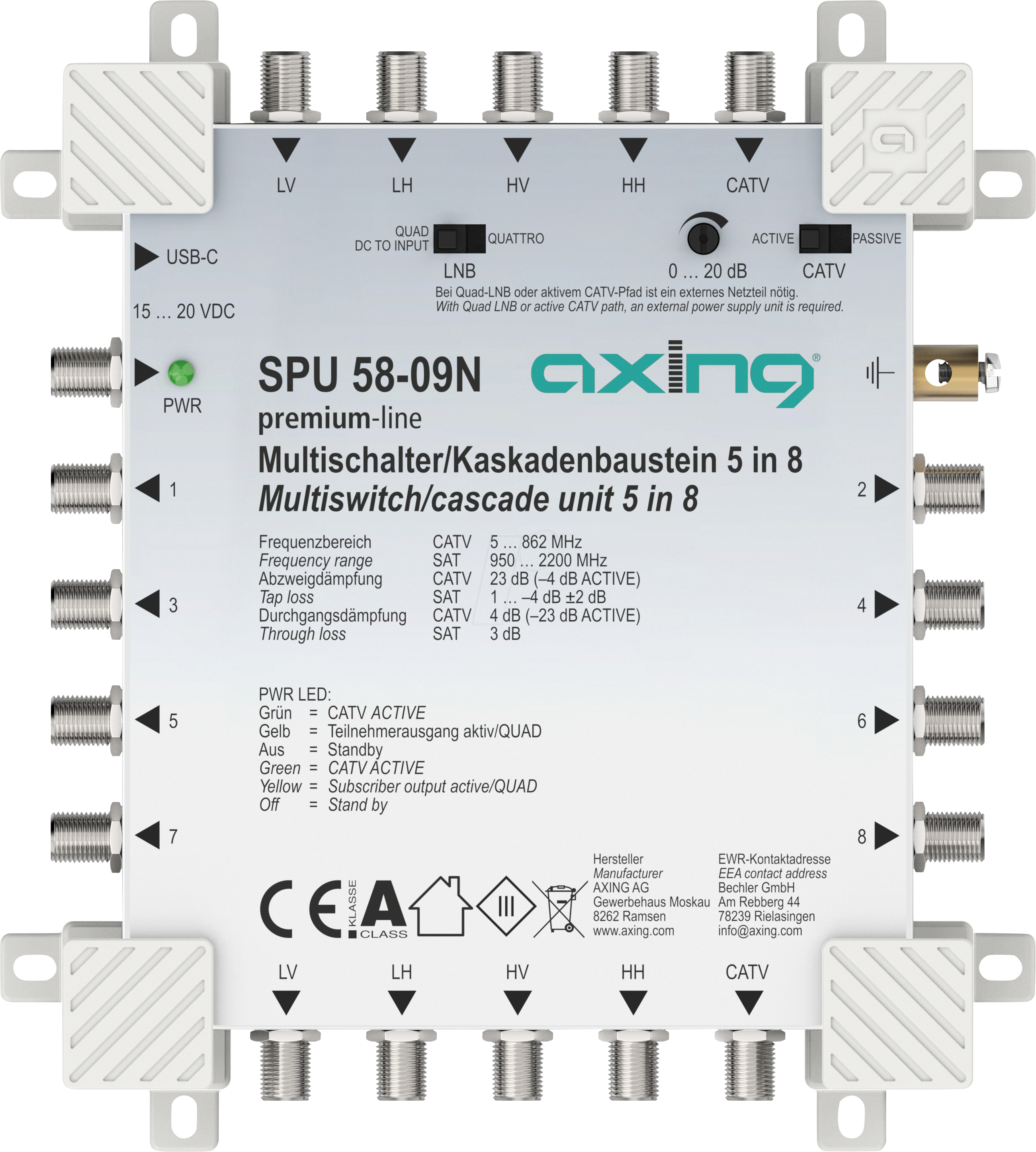 SAT SPU58-09N - Multischalter, 5 / 1, premium-line
