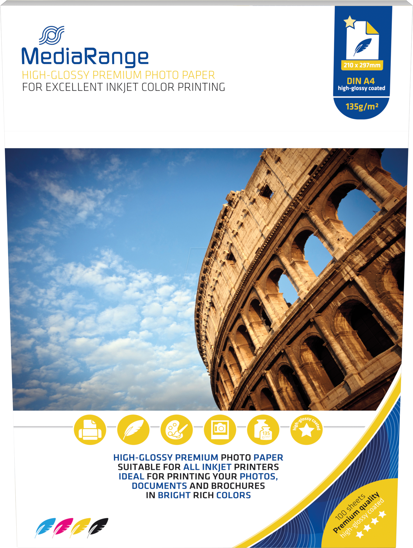 MR INK107 - DIN A4, Inkjet, Fotopapier, glänzend, 135 g/m², 100 Blatt