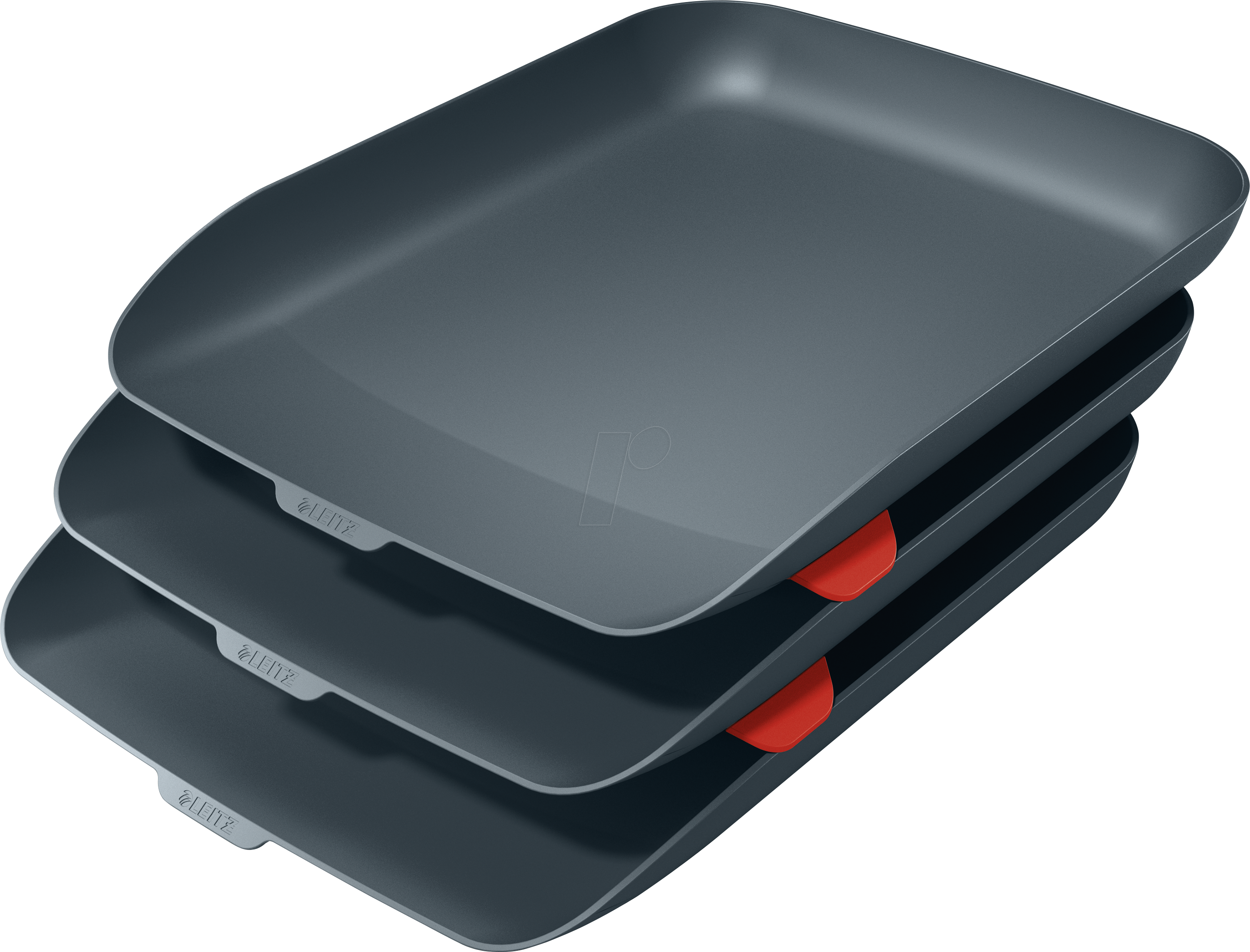 LEITZ 53582089 - Briefkorb Set (3 Briefkörbe + 2 Stapelelemente), Cosy, grau