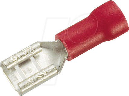 FSH-R-4,75 - Flachsteckerhülse, Breite: 4,75mm, rot