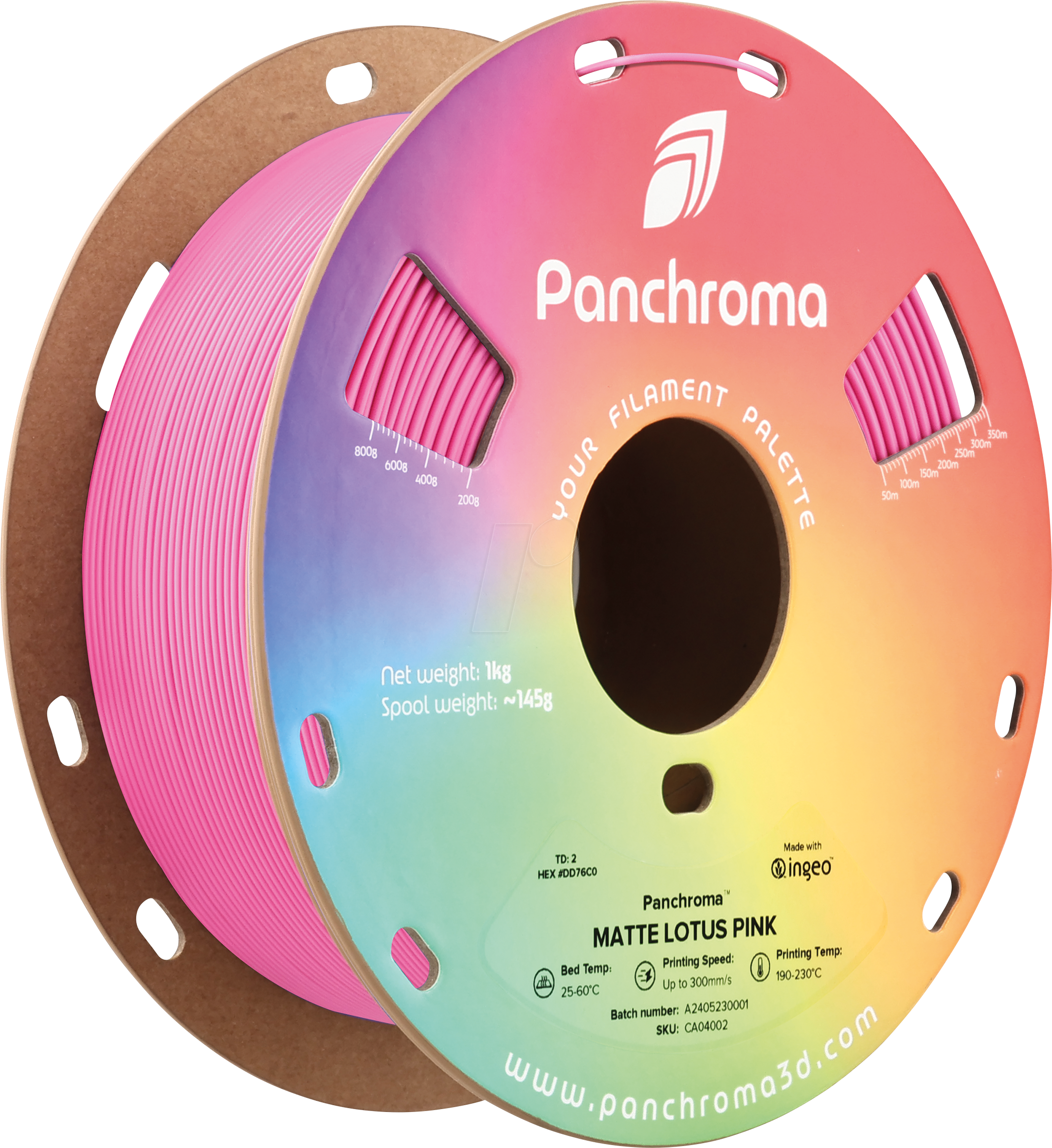 POLYMAKER CA4002 - Filament, Panchroma PLA, Matte Lotus Pink, 1,75 mm, 1 kg