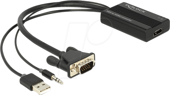 DELOCK 62597 - VGA Adapter, VGA Stecker auf HDMI Buchse