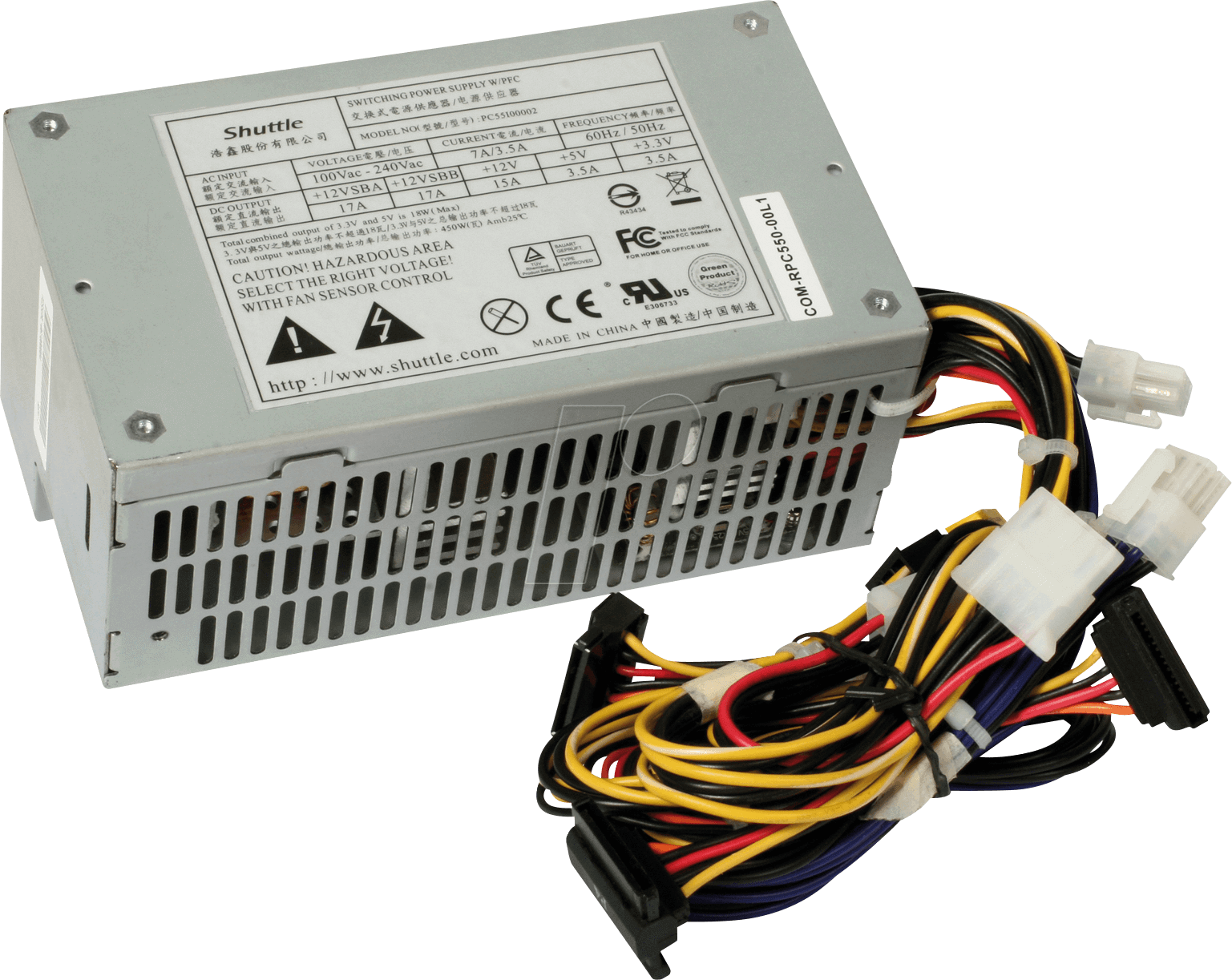 SHUTTLE PC55 - Netzteil SilentX, 450 W, für Barebones