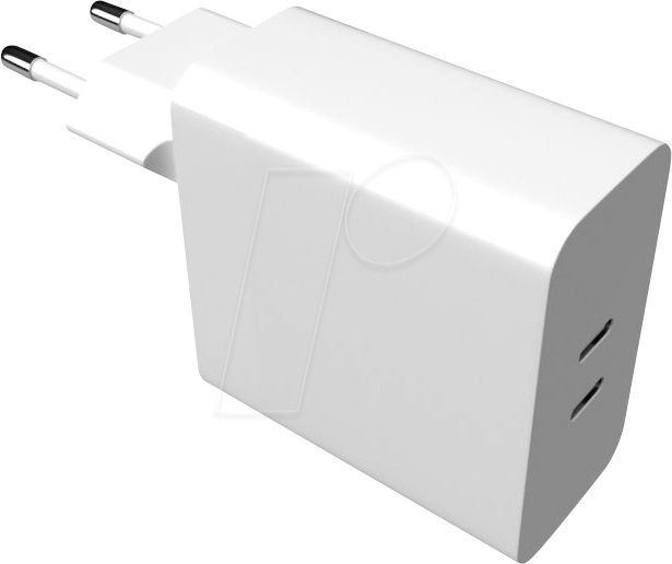 FIXC65-2C-WH - USB-Ladegerät, 65W, 5-20 V, 3 A, 2x USB-C PD 3.0, weiß