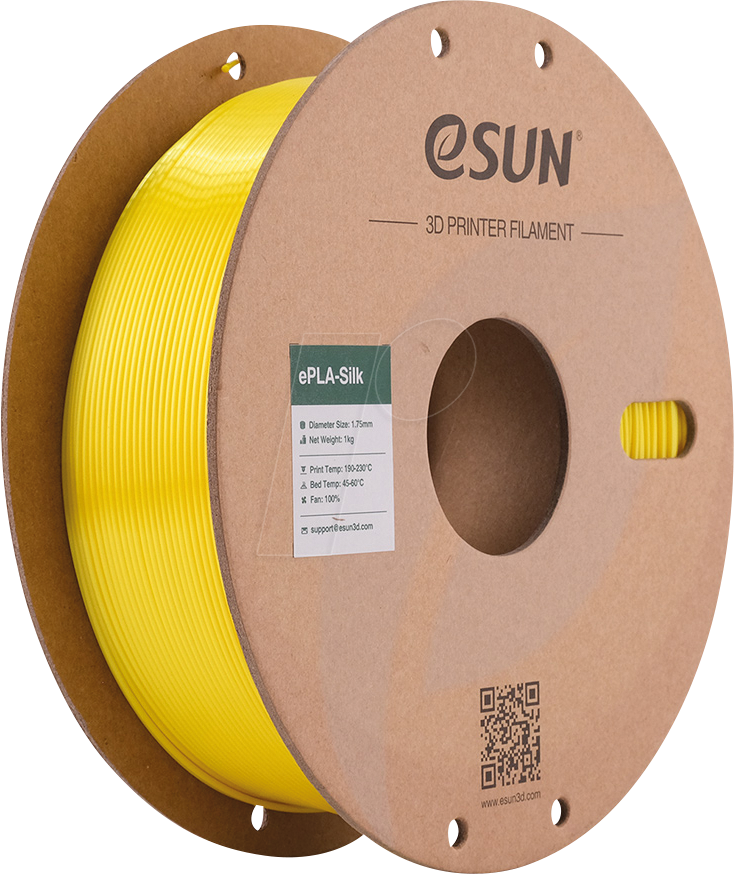 ESUN 72204140 - Filament, PLA-Silk, 1,75 mm, gelb, 1 kg