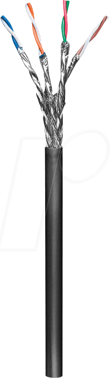 GOOBAY 77624 - CAT.6 Outdoor Netzwerkkabel, S/FTP (PiMF), 100 m, schwarz