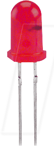 Thumbnail - LED BL 5MM RT - Blink-LED, 5 mm, bedrahtet, 2-Pin, rot, 5 mcd, 60°