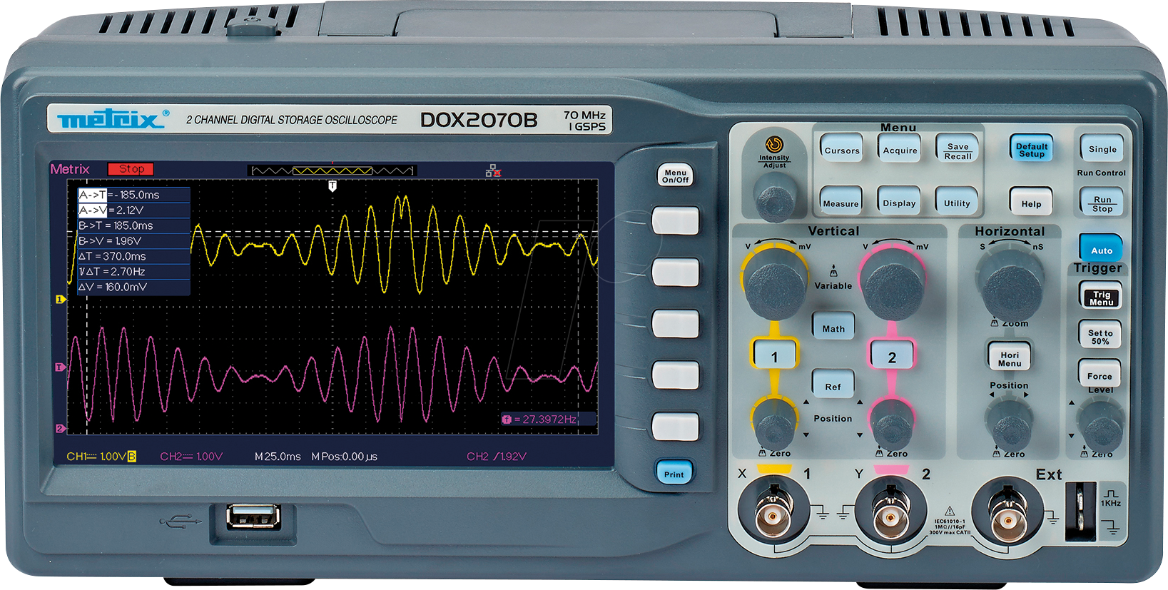 CHAU DOX2070B - Digital-Speicher-Oszilloskop, 70 MHz, 2 Kanäle, USB, LAN