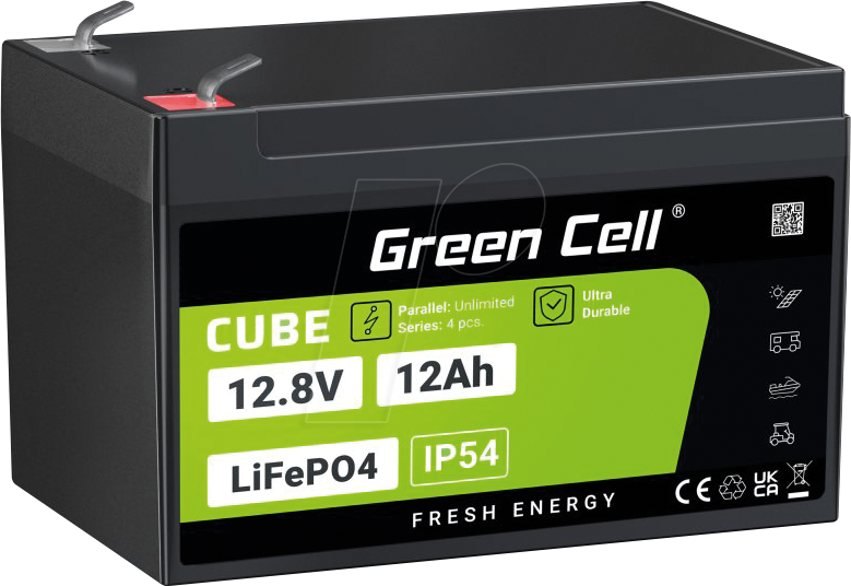 GC LFP12 12AH - Lithium-Akku, LiFePO4, 12,8 V, 12 Ah