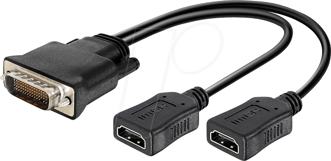 DELOCK 65280 - DMS-59 Adapter, DMS-59 Stecker auf 2x HDMI Buchse, 20 cm