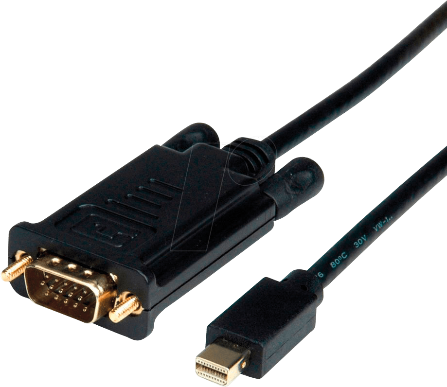 ROLINE 11045978 - Kabel, Mini DP-Stecker > VGA-Stecker, 3 m, Schwarz