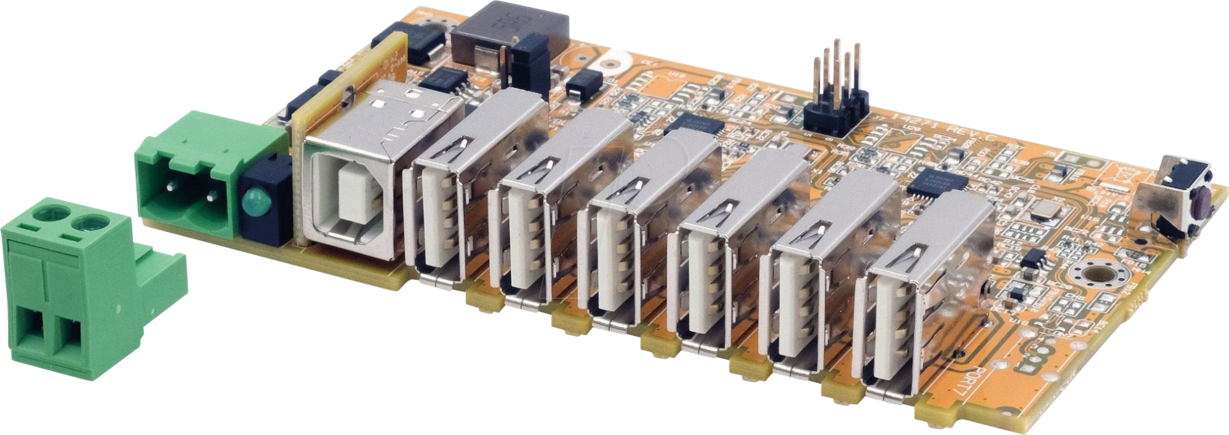 EXSYS 1596HMVSPL - USB 2.0 6-Port HUB-Platine, 15kV ESD, Managed