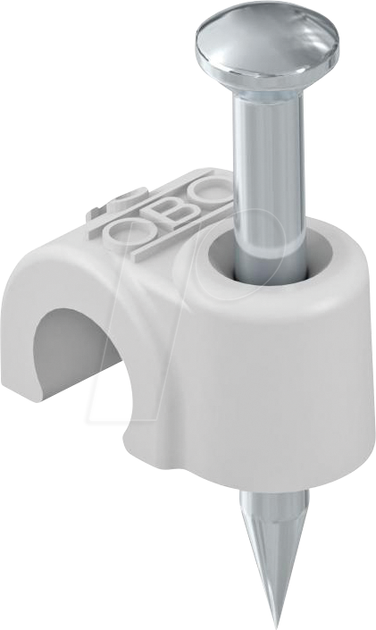 OBO 2227622 - ISO-Nagel-Clip Typ 2008, lichtgrau