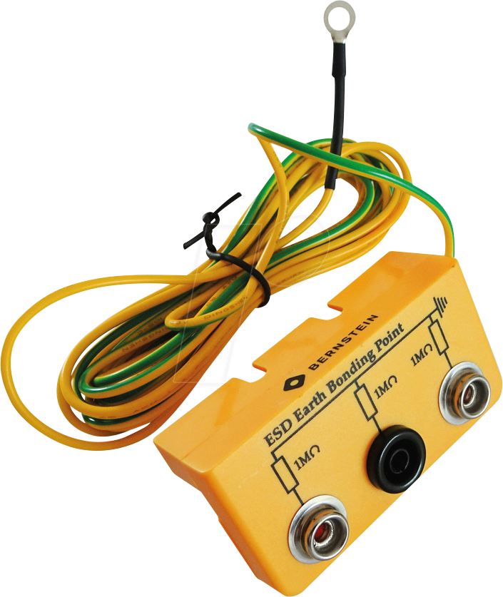 BERN 9-359-4 - ESD Erdungsbaustein, 2 Druckknopf, 1x Bananenstecker-Buchse