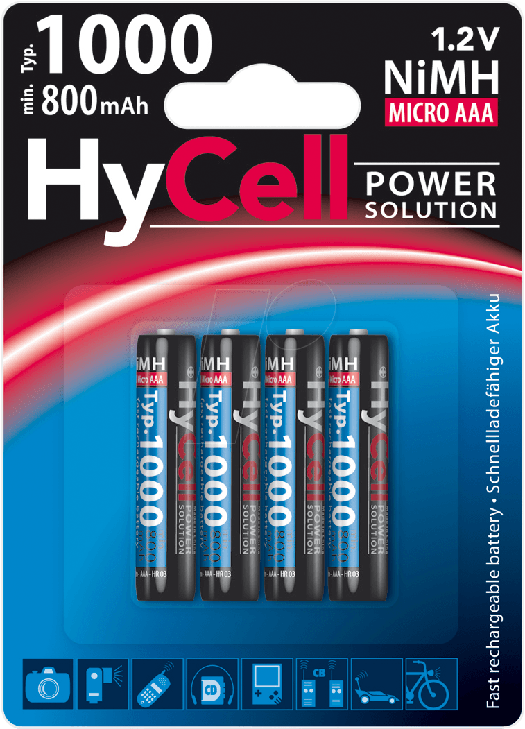 ANS HC 4XAAA - HyCell, NiMh Akku, AAA (Micro), 1000 mAh, 4er-Pack