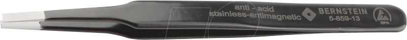 Thumbnail - BERN 5 859 13 - SMD-Pinzette, gerade, flach, eckig, 125 mm, ESD