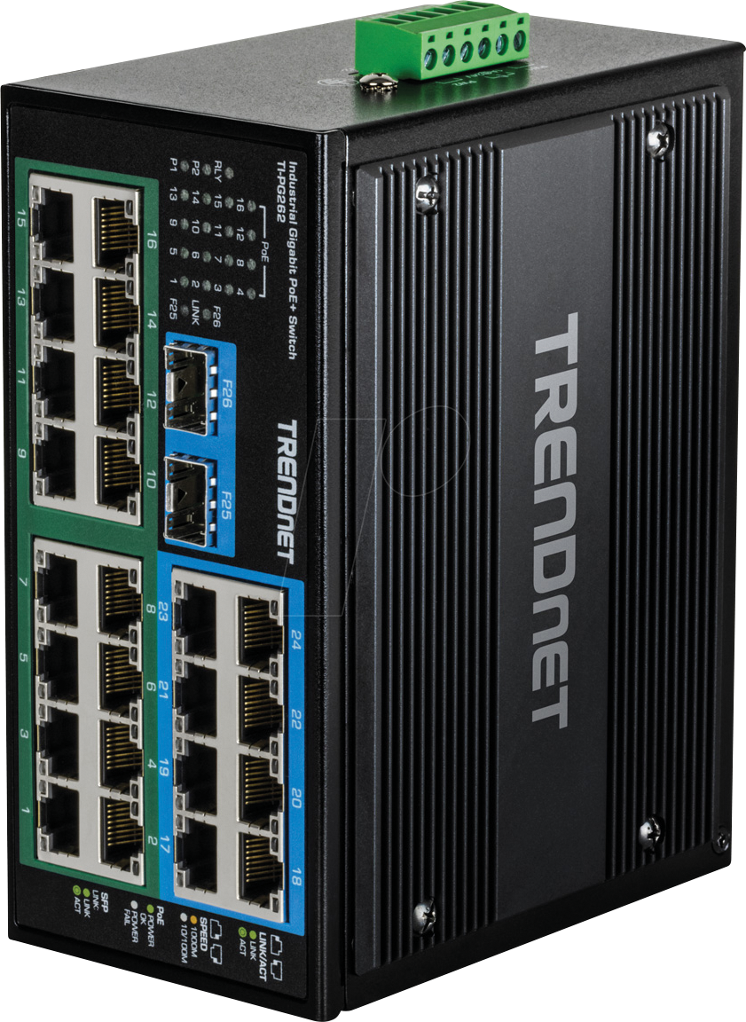 Thumbnail - TRN TI-PG262 - Switch, 26-Port, Gigabit Ethernet, SFP, PoE+