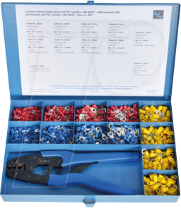 Thumbnail - VT SORT 3991 - Sortiment Kabelschuhe isoliert, 0,5 - 6,0 mm², 1001-teilig