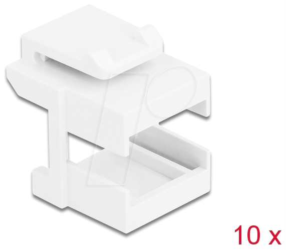 DELOCK 86807 - Keystone Abdeckung für LWL Kupplungen, weiß, 10 Stück