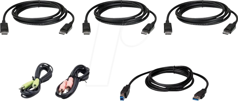 ATEN 2L7D02UDPX6 - KVM Kabel Set, USB, DisplayPort, schwarz, 1,8 m