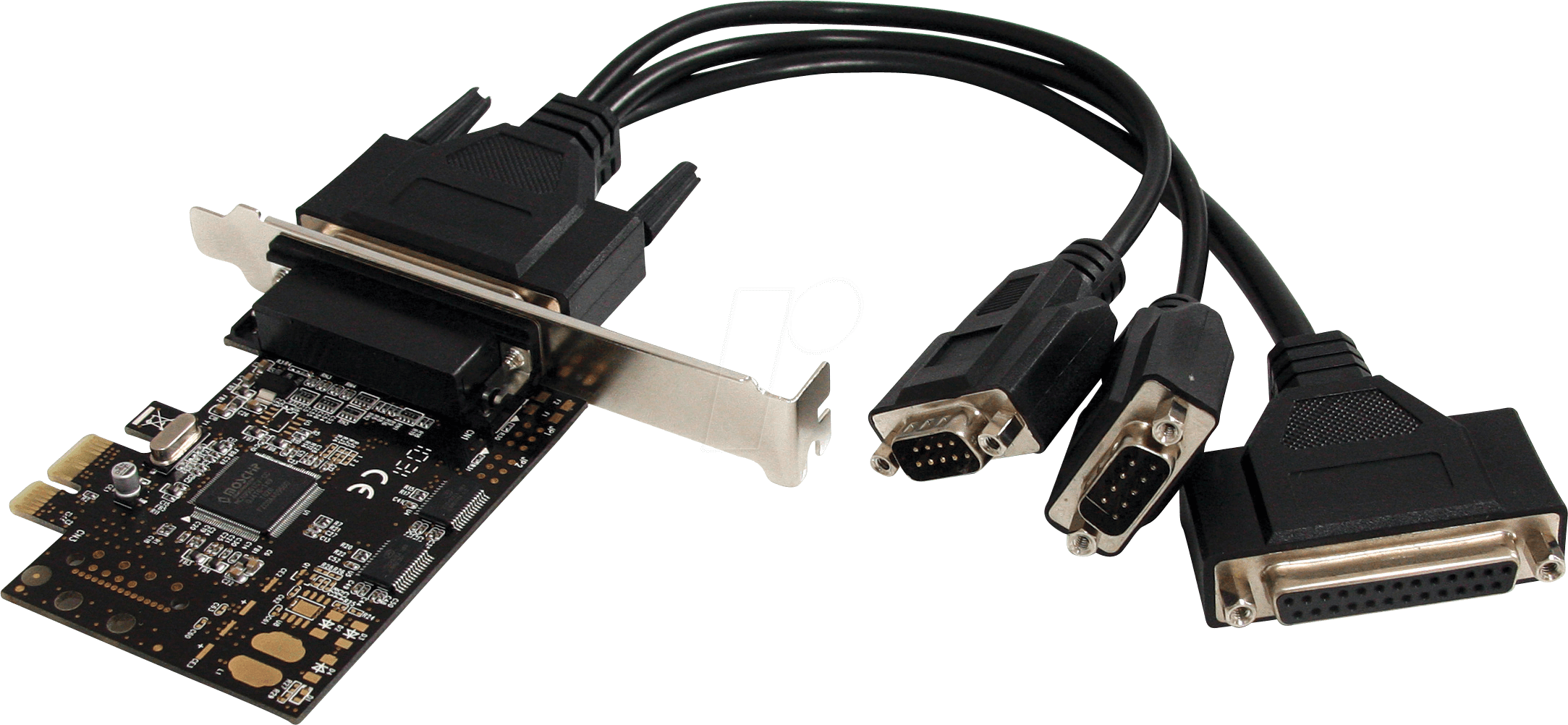 ST PEX2S1P553B - 3 Port RS232, DB25, parallel, seriell, PCIe Karte, Low Profile