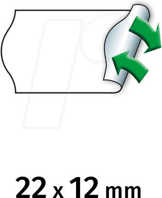 METO 30007325 - Preis-Etiketten, 22x12 mm, ablösbar, weiß, 12000 Stück