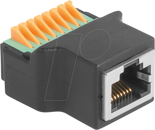 DELOCK 66948 - RJ45 Buchse Terminalblock, mit Drucktaster Adapter