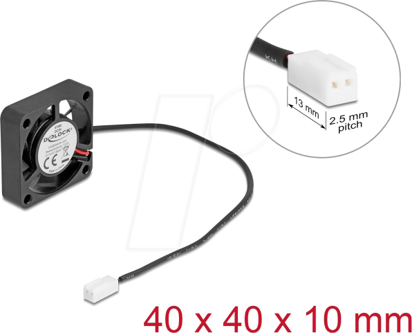 DELOCK 67286 - Axiallüfter 5 V DC, 40 x 40 x 10 mm schwarz