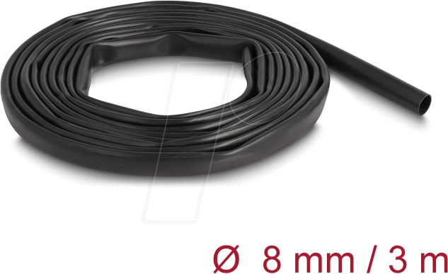 DELOCK 19000 - PVC Isolierschlauch 3 m x 8 mm schwarz