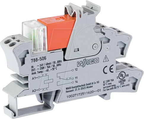 WAGO 788-506 - Relaismodul, 24 V AC, 16 A, 1 CO