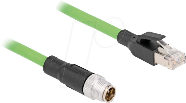 DELOCK 80442 - M12 Kabel, X-kodiert, 8 Pin Stecker / RJ45 Stecker, 2 m