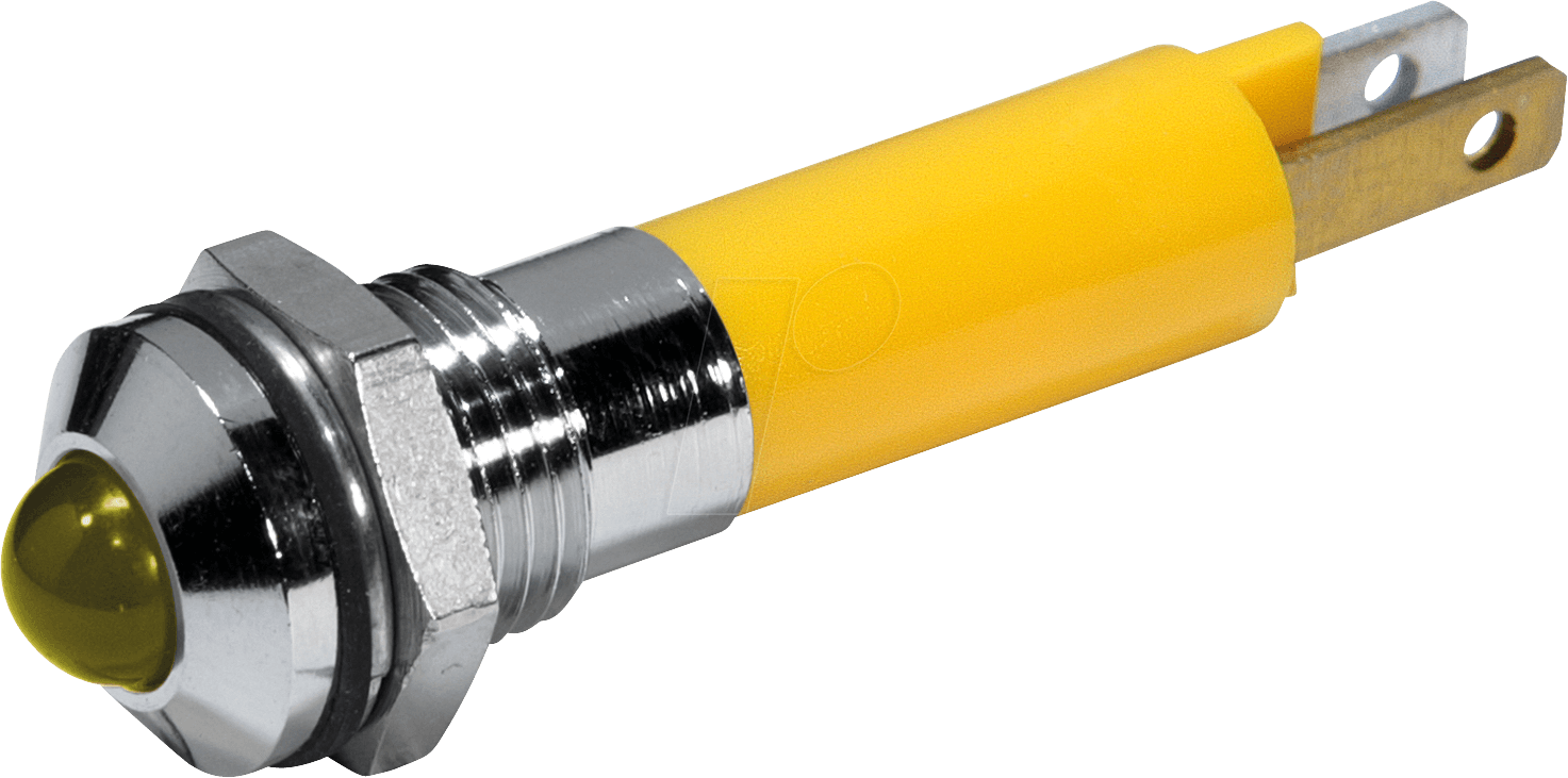 Thumbnail - 19060352 - LED-Signalleuchte, gelb blinkend, 24 VDC, Ø8 mm, 32 mcd