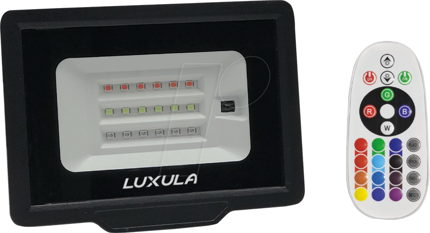 Thumbnail - LUXULA LX400180 - RGB-Fluter, 10 W, IP65, RGBW, Fernbedienung