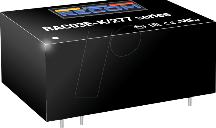 RAC03E-05SK-277 - AC/DC-Wandler, 3 W, 85-305 V AC, 5 V DC, Modul