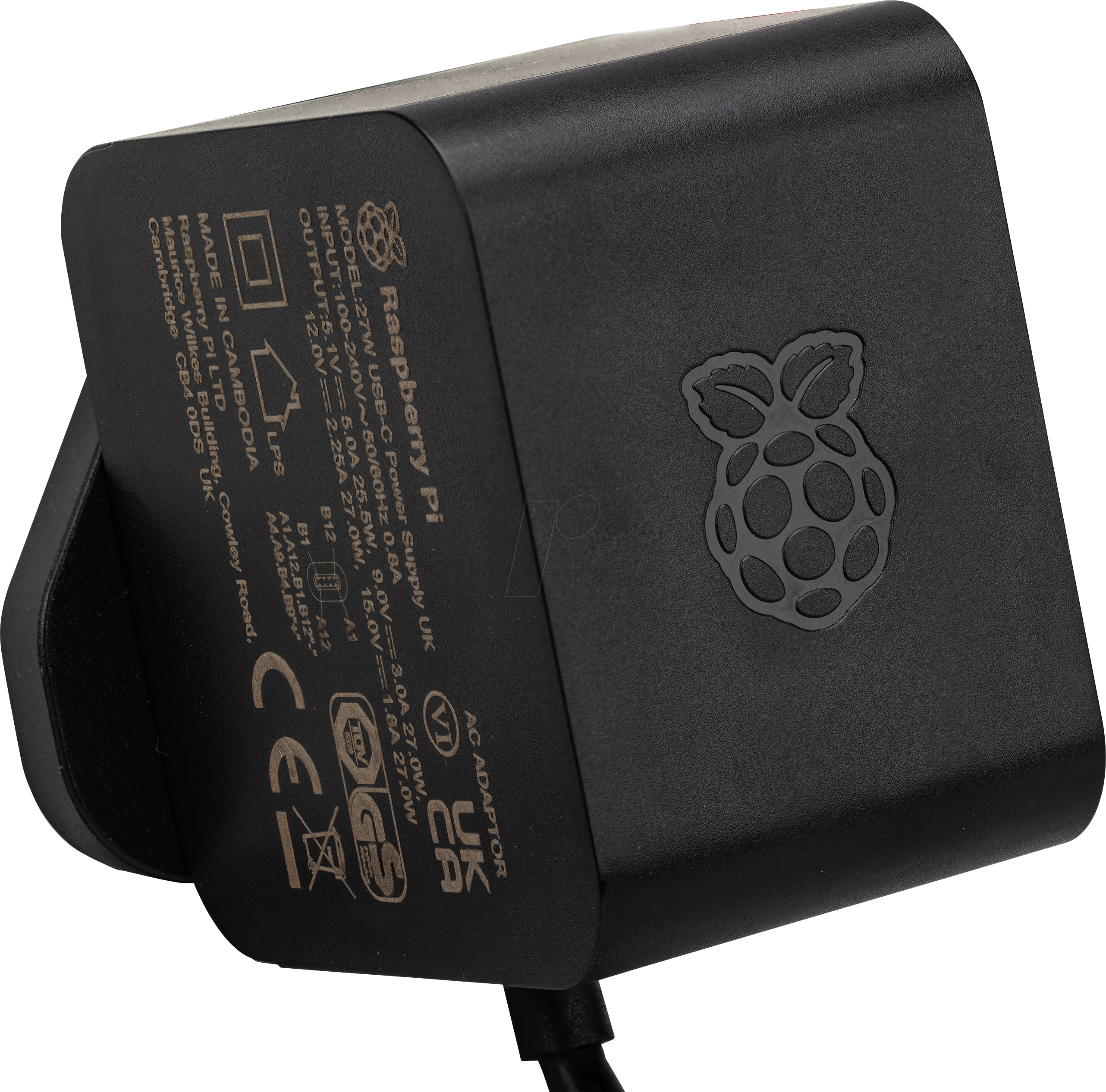 RPI PS 27W BK EU - Raspberry Pi - Netzteil, 5,1 V, 5,0 A, USB Type-C, EU, schwarz